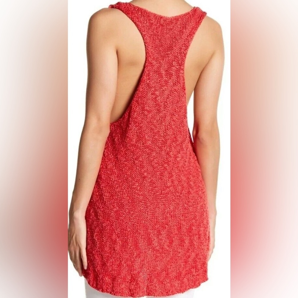 Free People Red Knit Tank Top